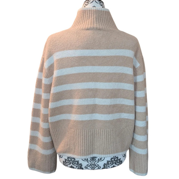 & Other Stories Sweater Chunky Grandpa Women M Effortless Beige Cream Striped - Picture 4 of 16